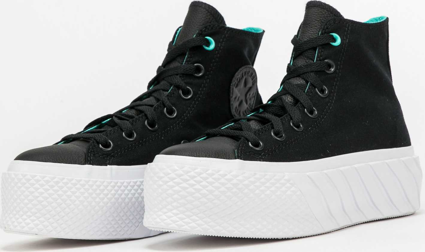 Converse Chuck Taylor All Star Lift 2X Hi black / electric aqua / white Converse