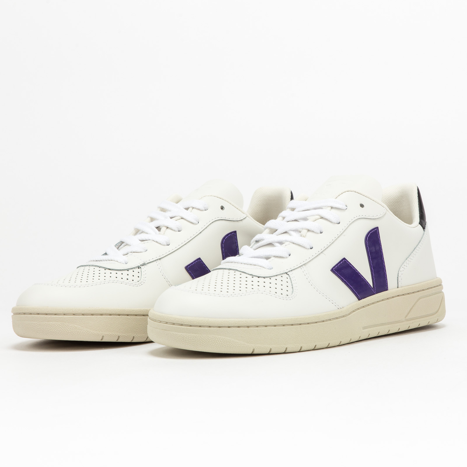 VEJA V-10 Leather extra white / purple / black Veja