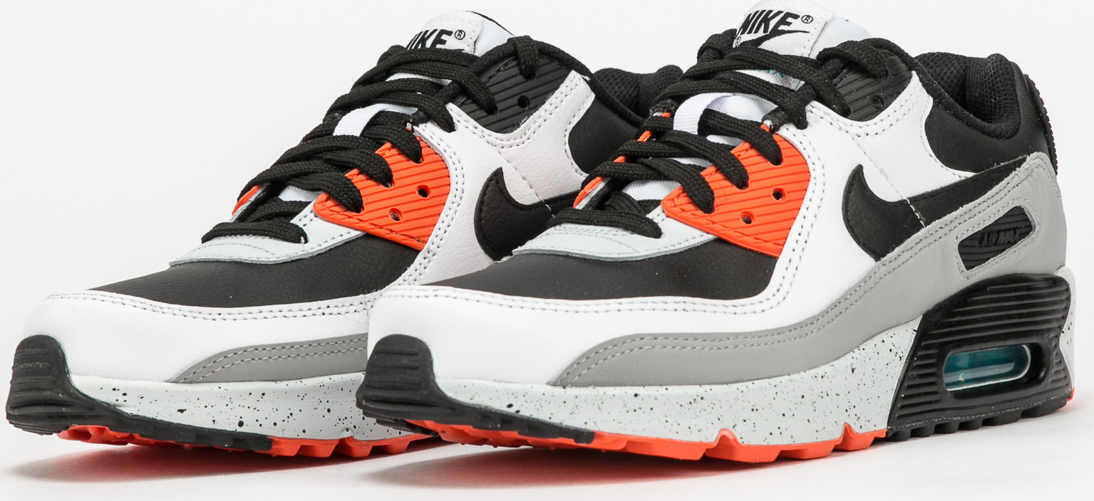 Nike Air Max 90 Leather (GS) white / black - turf orange Nike