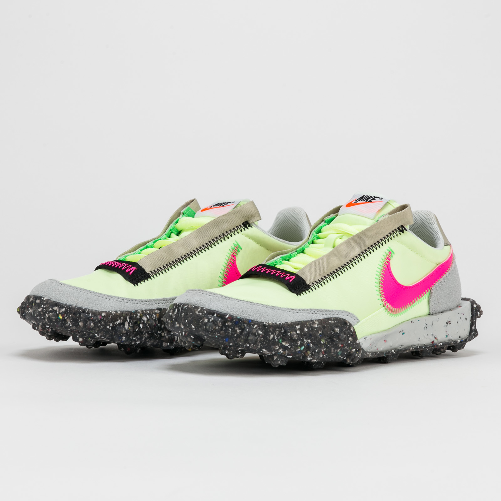 Nike Waffle Racer Crater barely volt / pink blast - black Nike