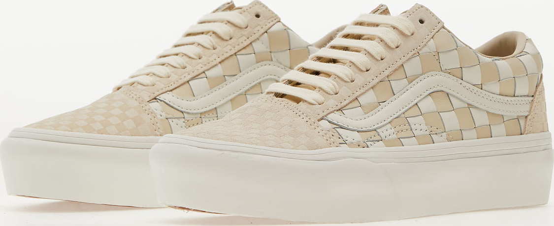 Vans Old Skool Platform (Wowen Leather) White/ Cream Vans