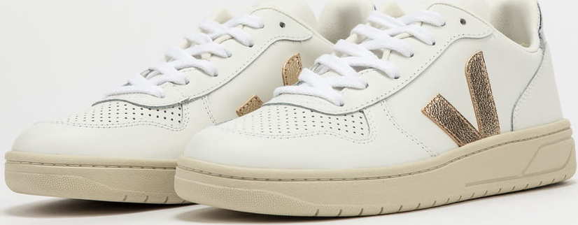 VEJA V-10 Leather extra white / platine / silver Veja